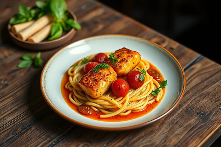 Portugisiske kamskjell med linguiça og tomater