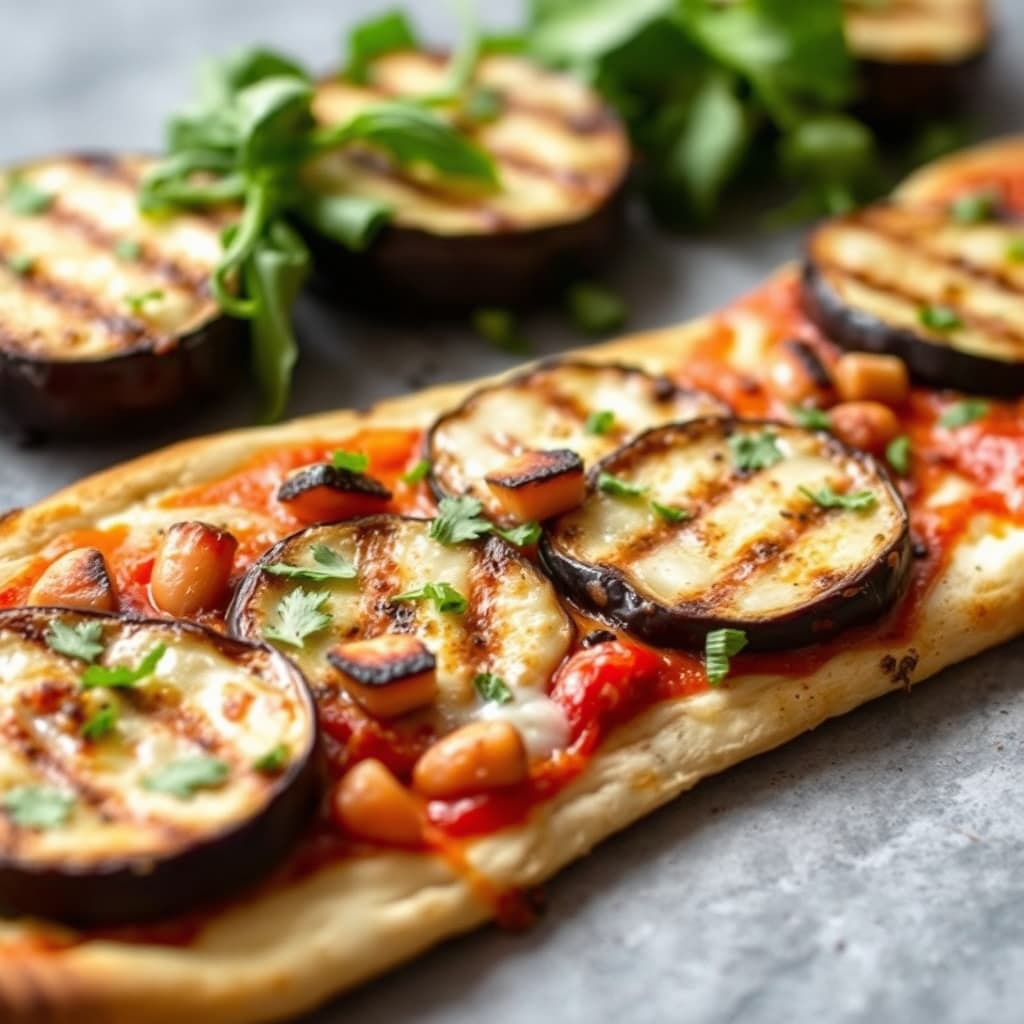 Grillet auberginepizza