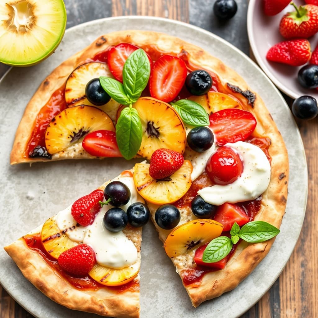 Grillet fruktpizza