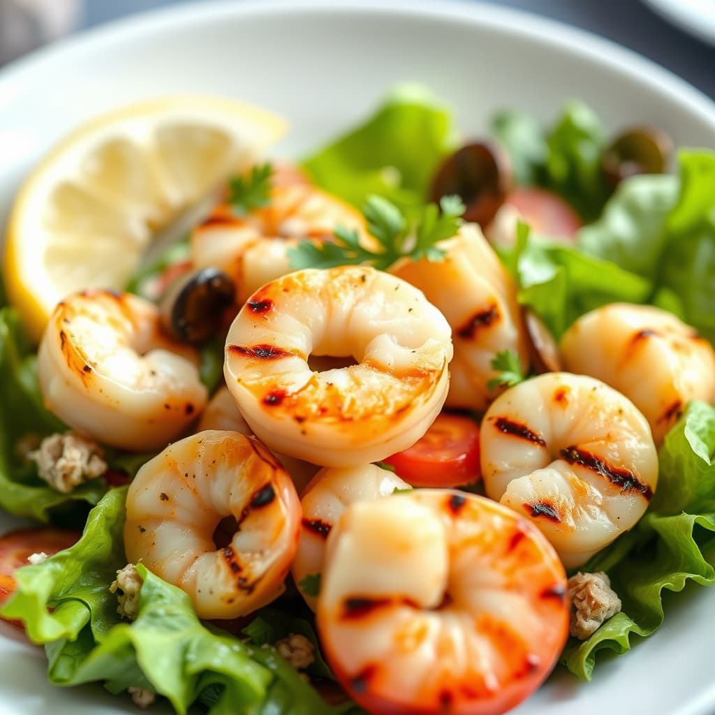 Grillet sjømat-salat