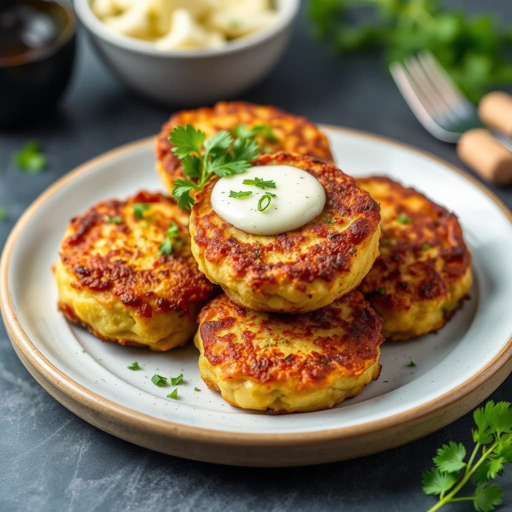 Hvitløk- og potetkaker