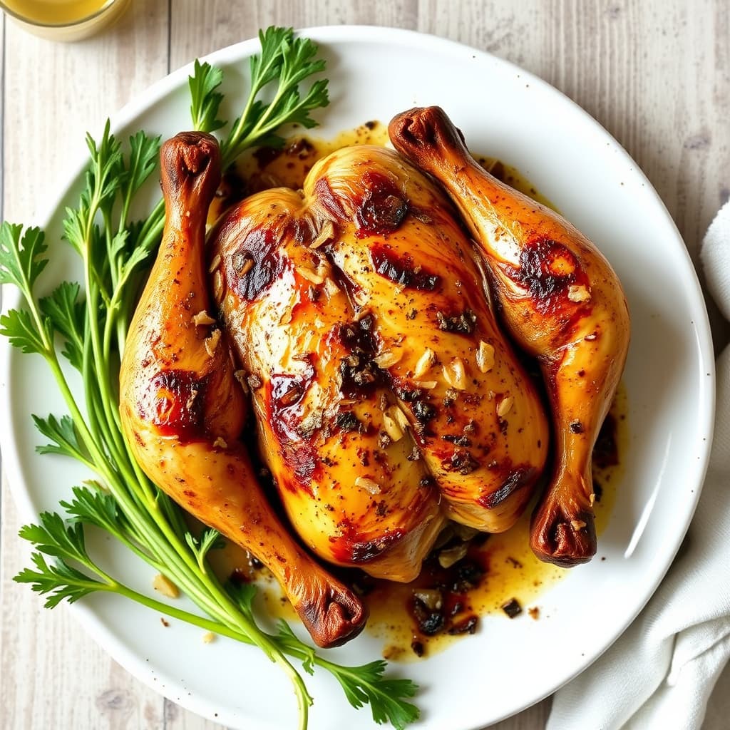 Hvitløk-ristet kylling