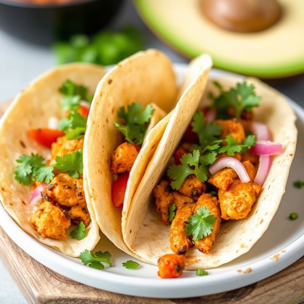 Indiske kyllingtacos