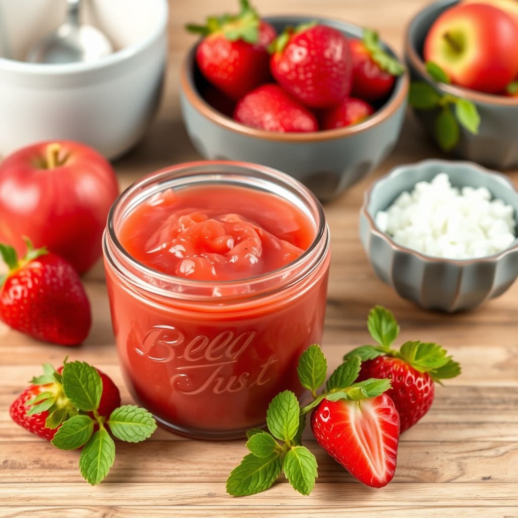 Jordbær-eplesaus