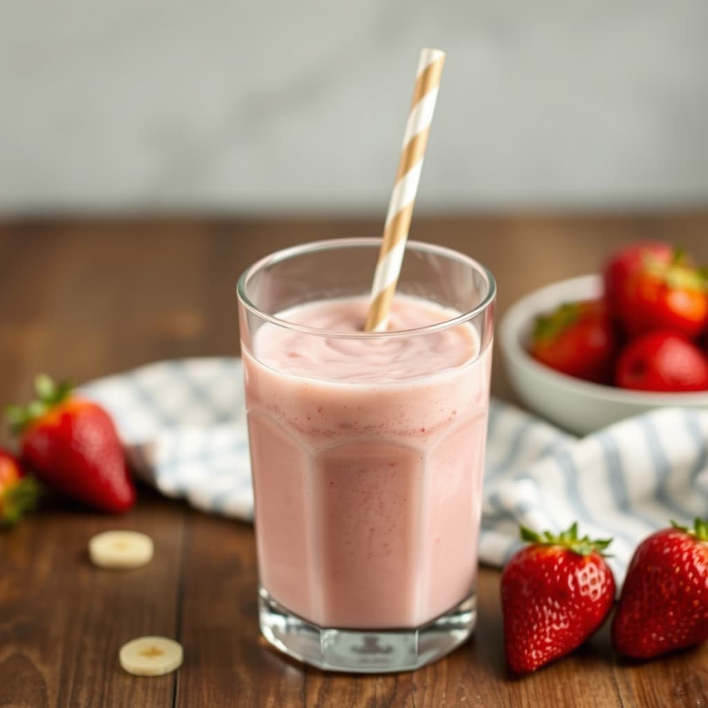 Jordbær- og bananshake