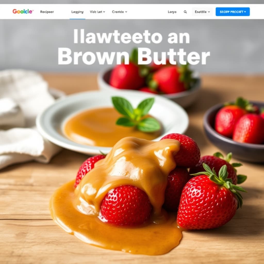 Jordbær og brunt smør