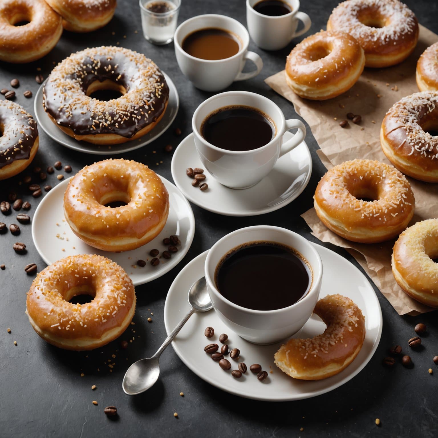 Kaffe og doughnuts