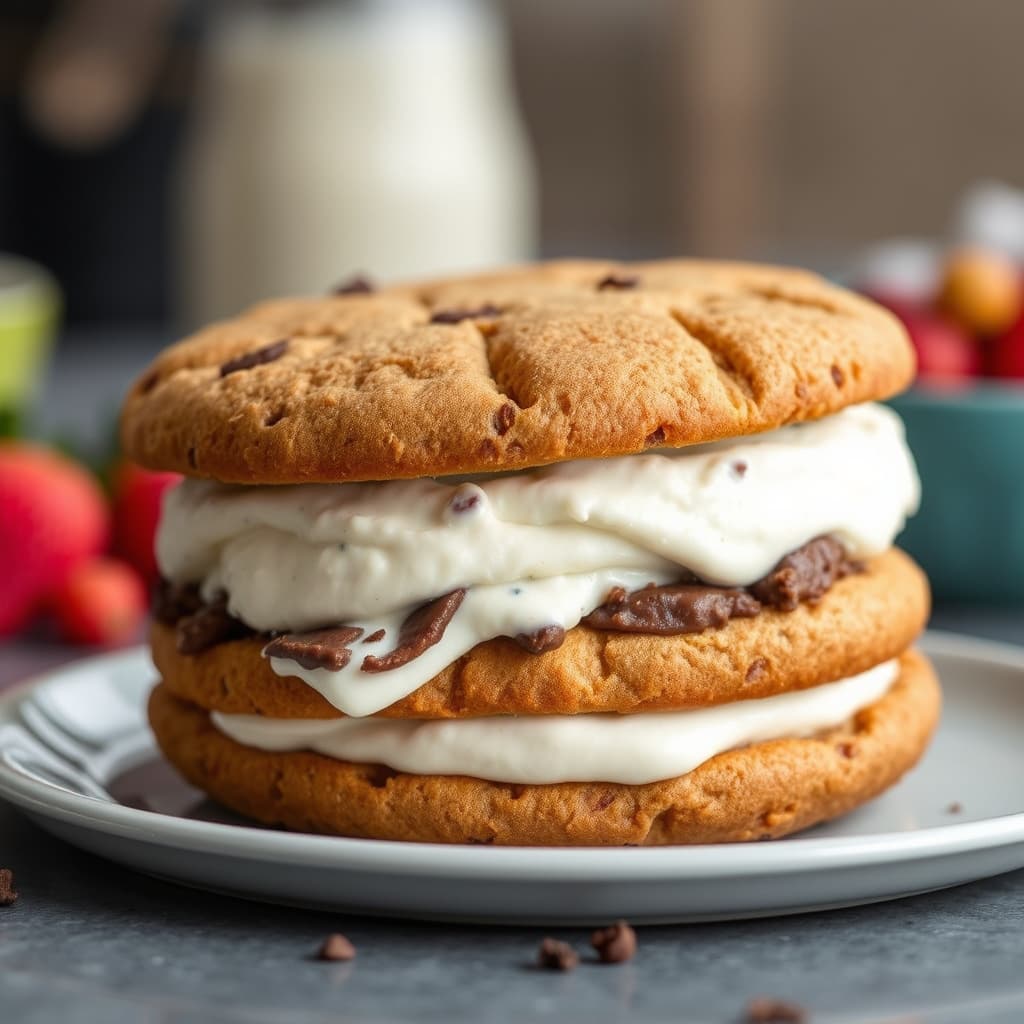 Kjempe iskrem-sandwich