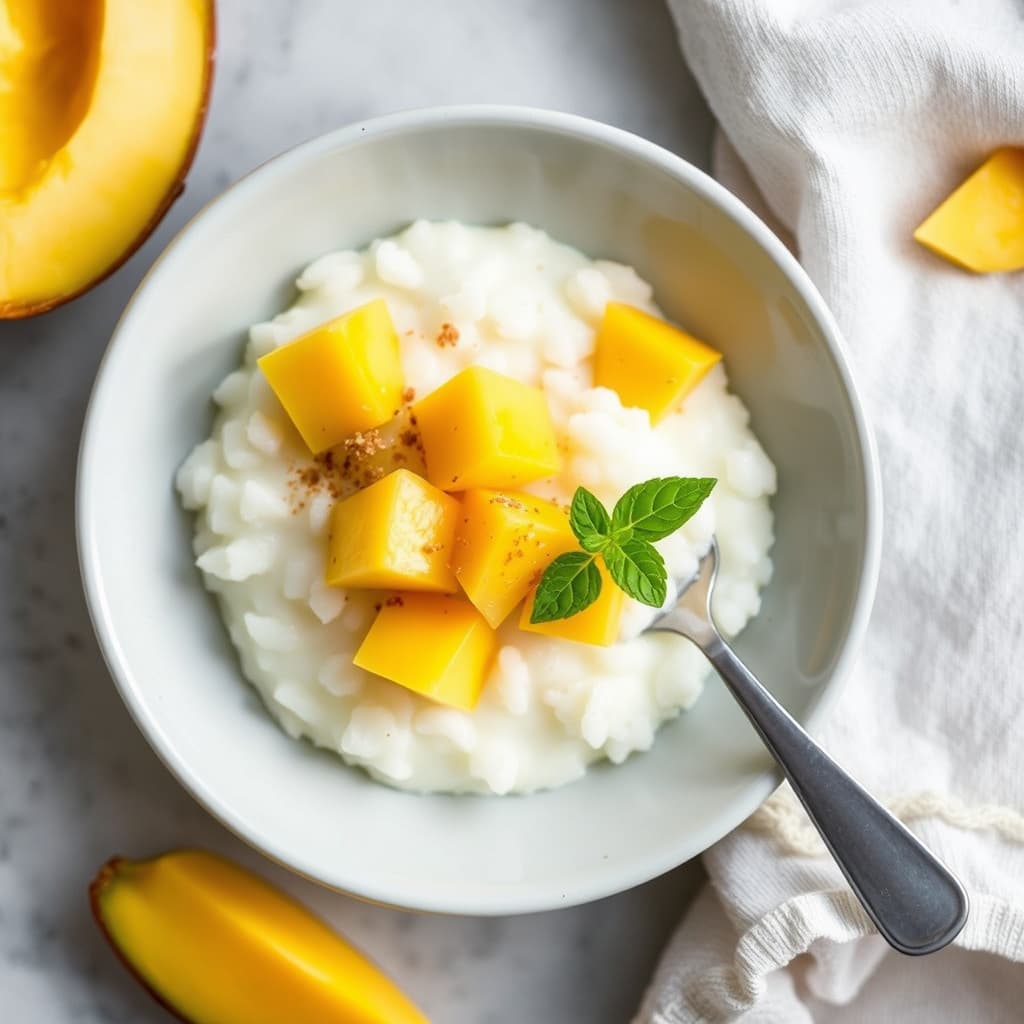Kokosrisgrøt med mango
