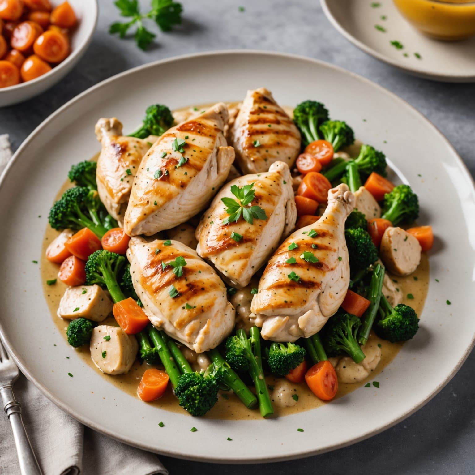 Kremet kylling- og soppsuppe i én gryte med potetpai-topping