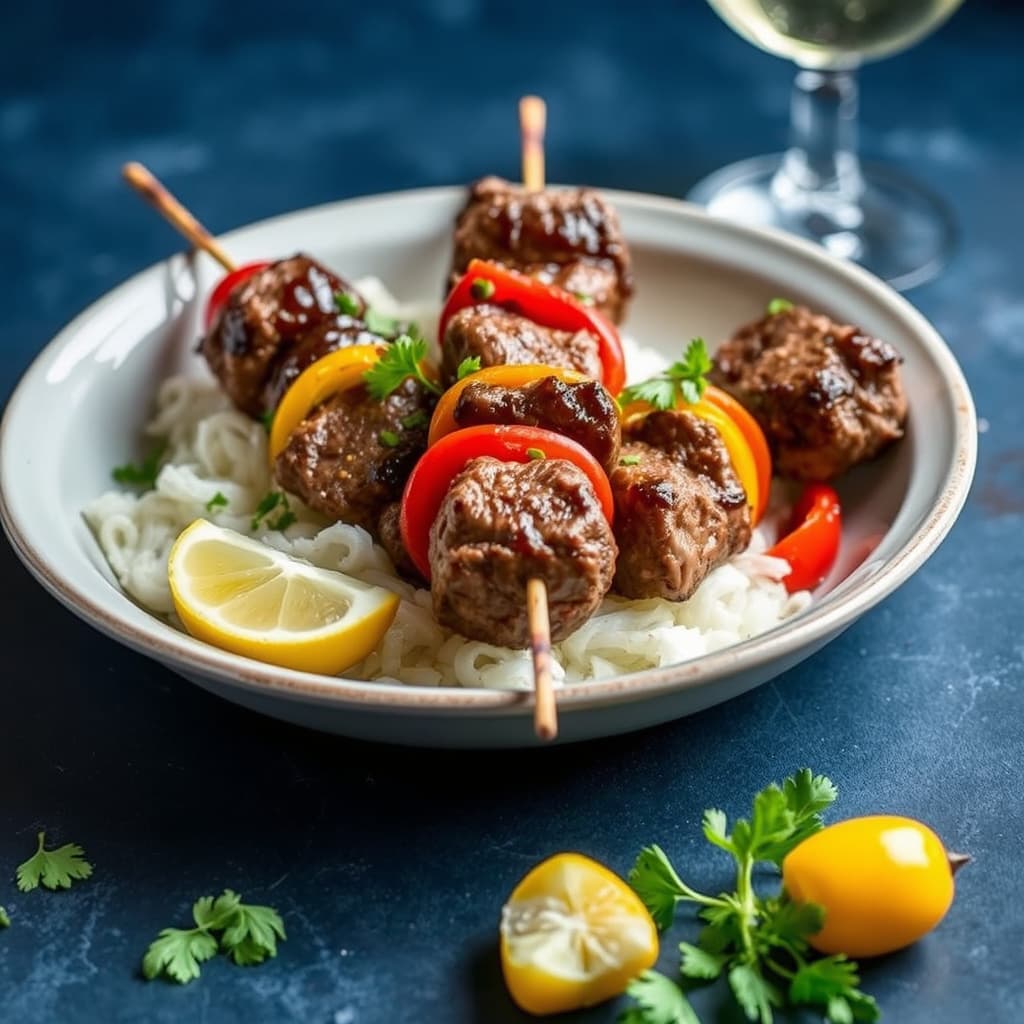 Lamb and Pepper Kebabs