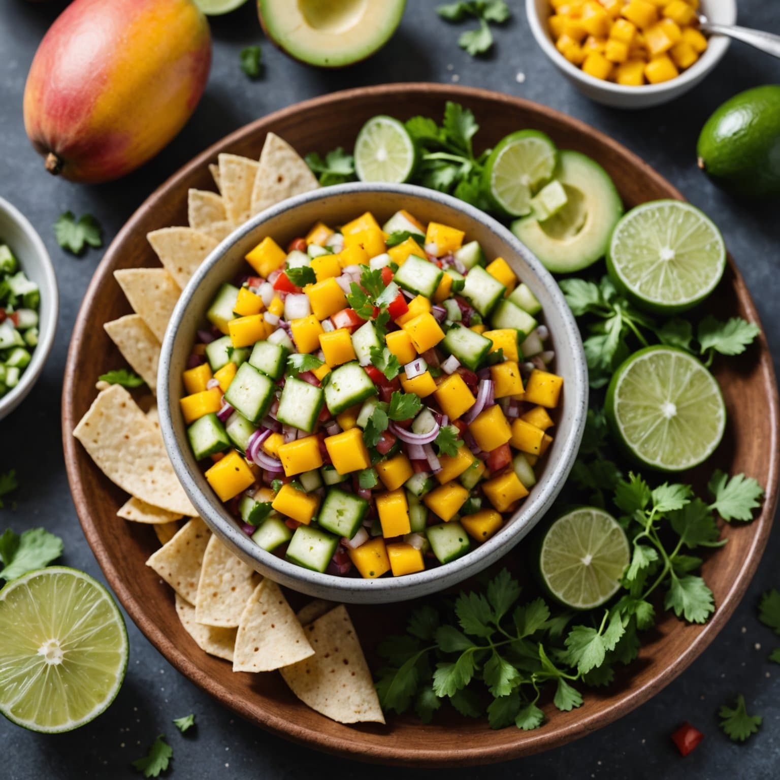 Mango- og agurksalsa