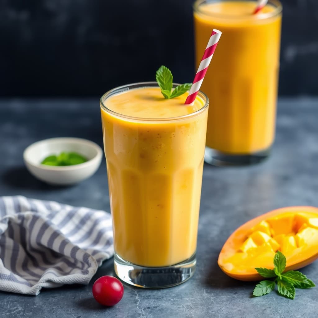 Mango- og papayasmothie