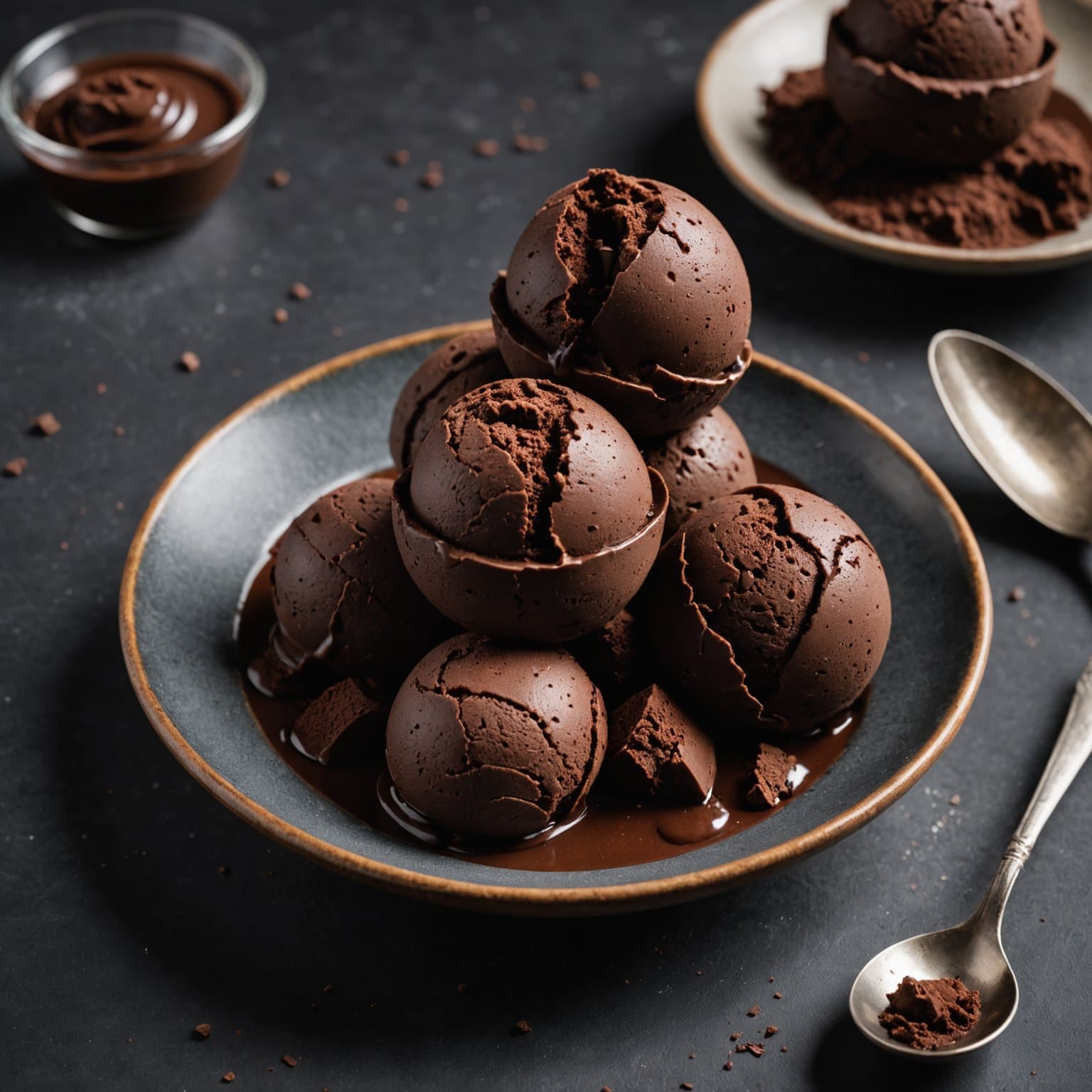 Mørk sjokoladesorbet