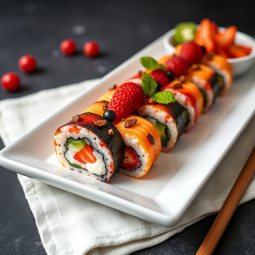 Morsom frukt-sushi