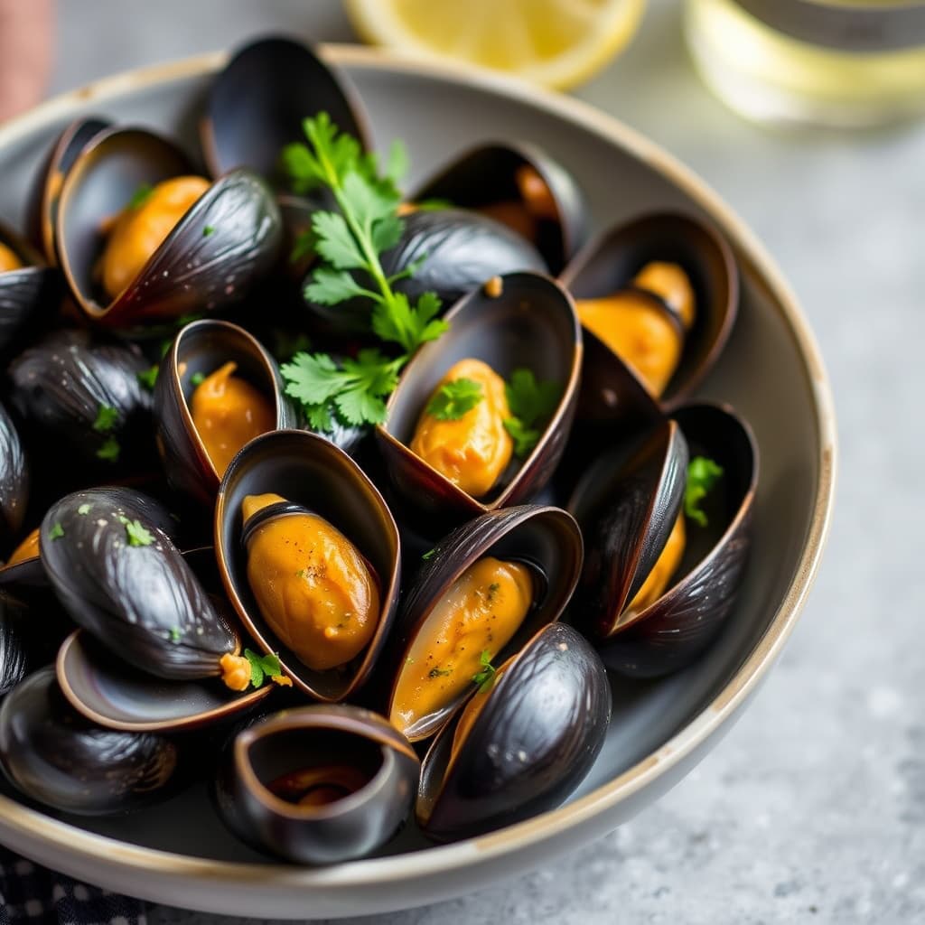 Muslinger med hvitvin