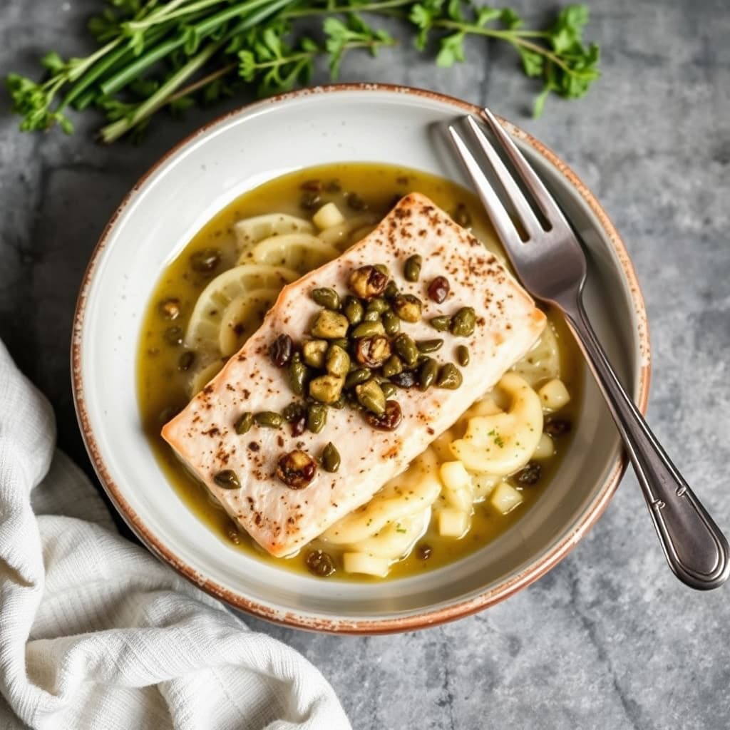 Ørret med kaperssaus