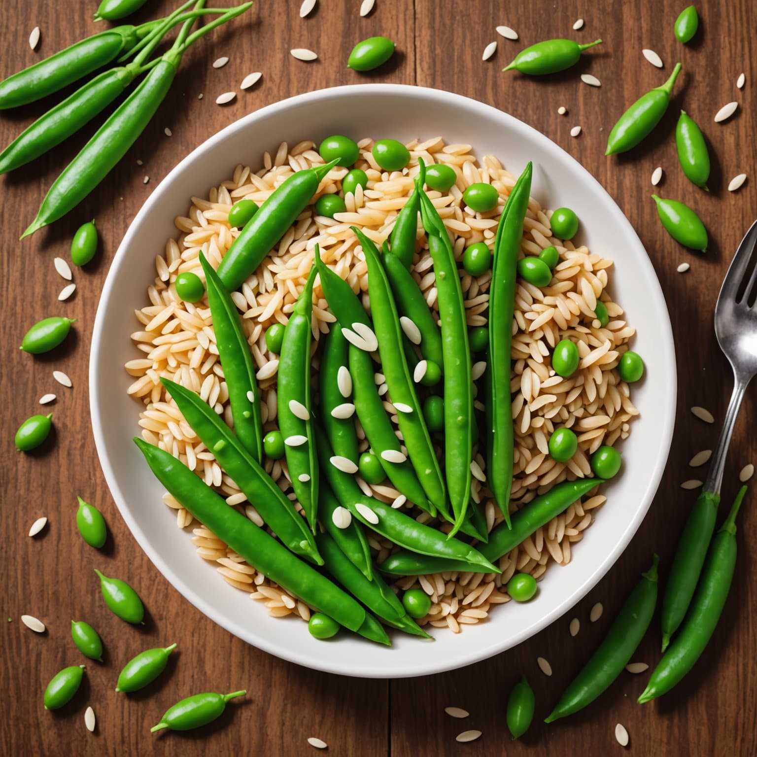 Orzo og urtesnap peas