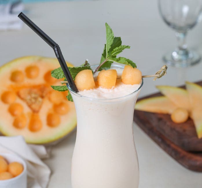 Forfriskende honningmelon- og kokosfrappé