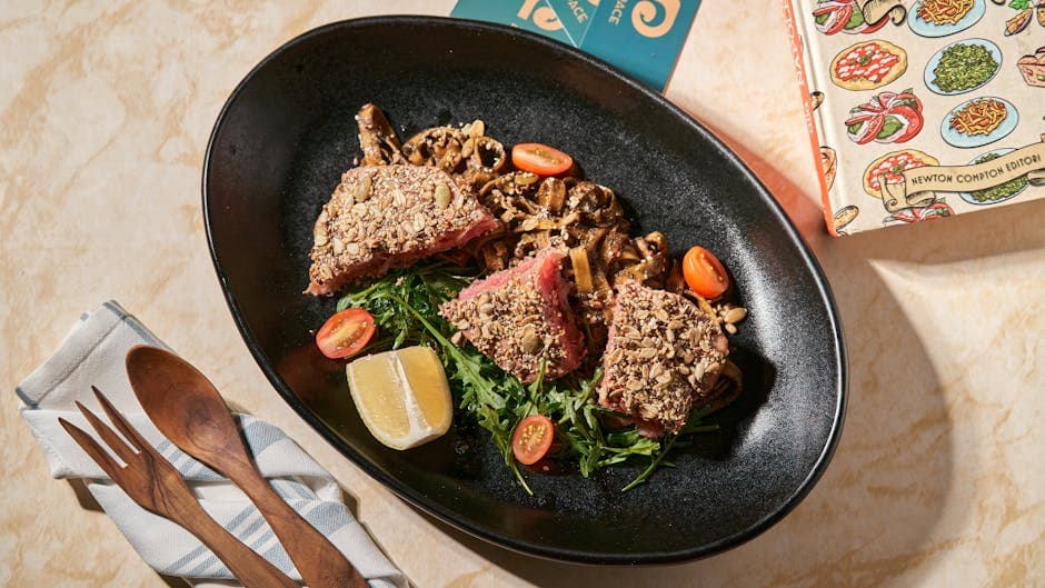 Harissa-krustet sverdfisk med hjemmelaget harissa