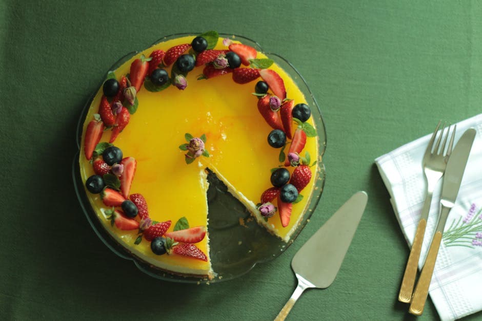 Marmorert ostekake med sitronkrem