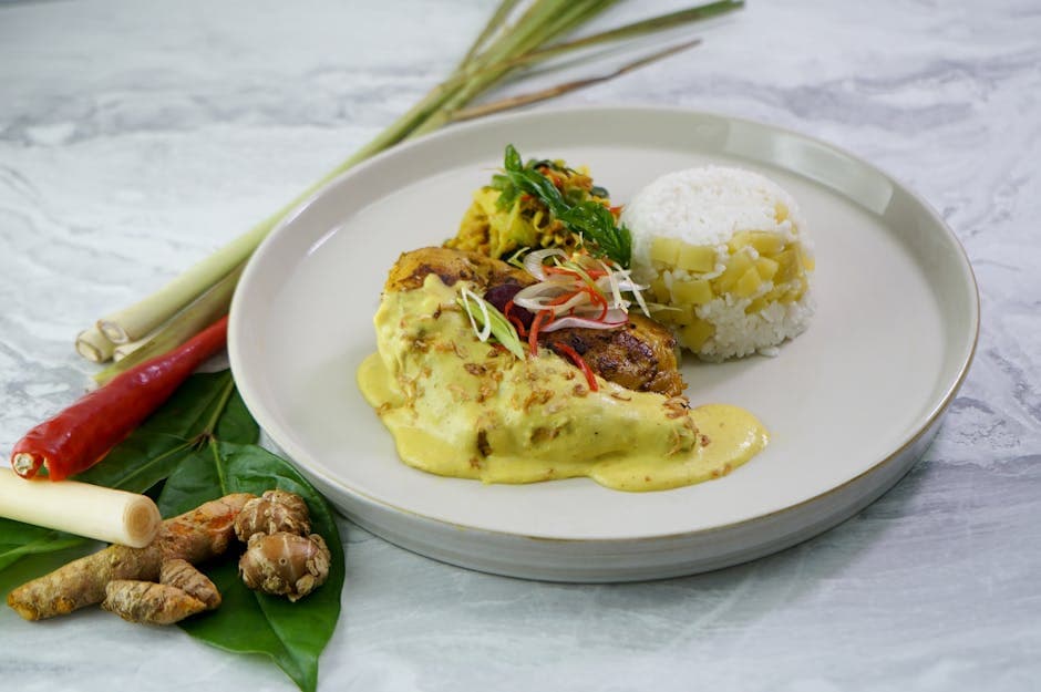 Røstet marinert kylling med kokos og sitrongress