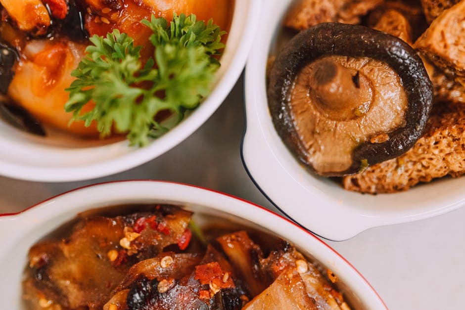 Miso-aubergine- og shiitake-snitter