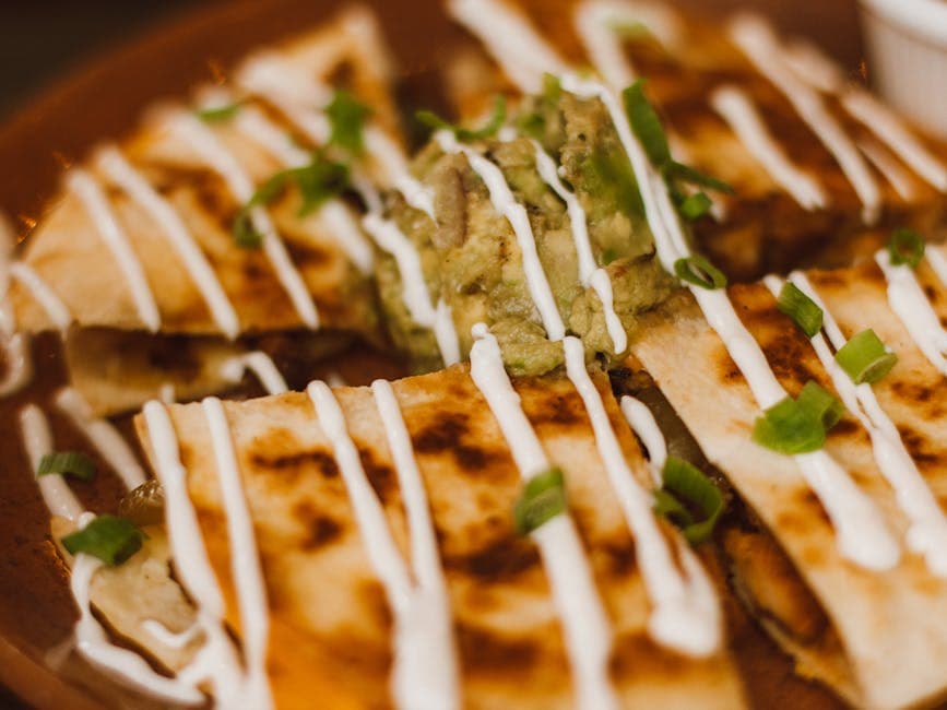 Quesadillas med brie, papaya og løk