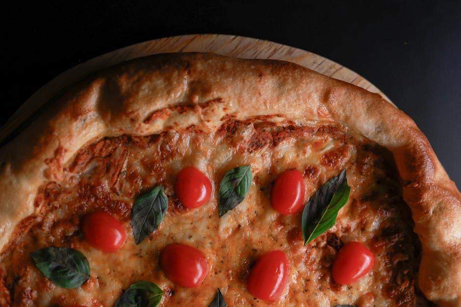 Pizza Margherita med cherrytomater