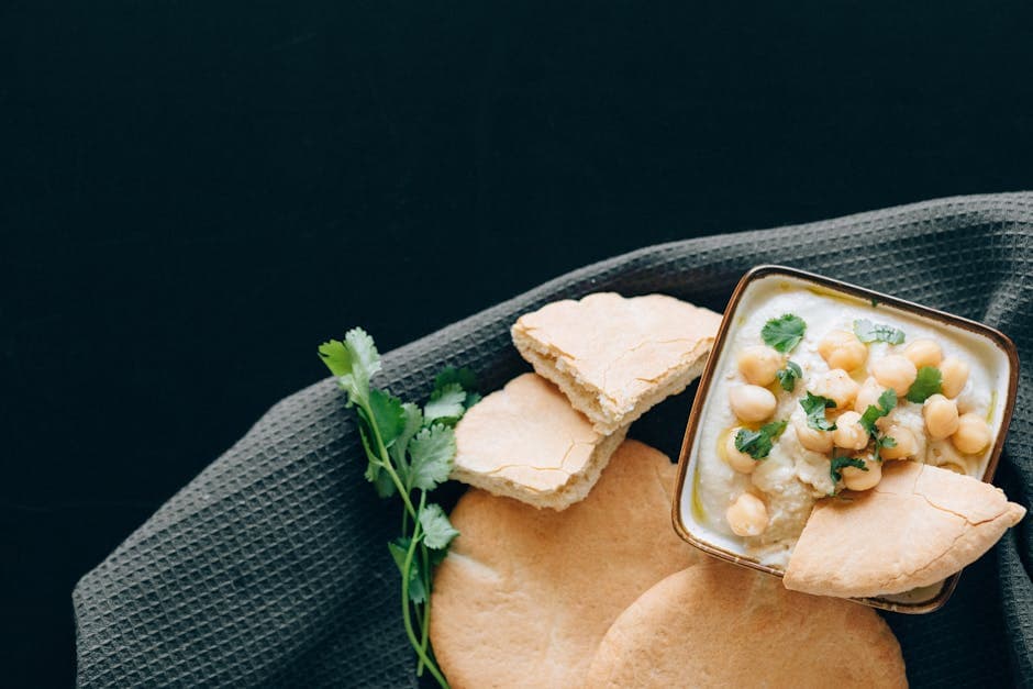 Kremet skjell- og bacon-dip med pitabrød