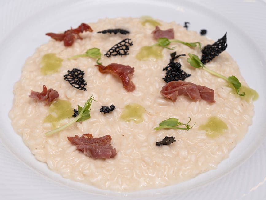 Risotto med kyllinglever, sherry og trøffelolje