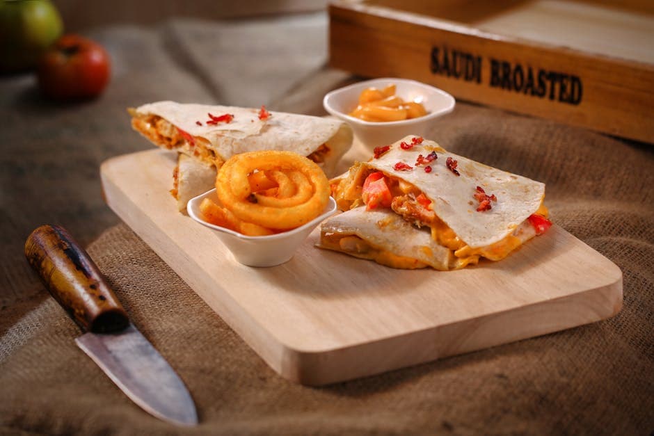 Leirbålsquesadilla med kylling og ost