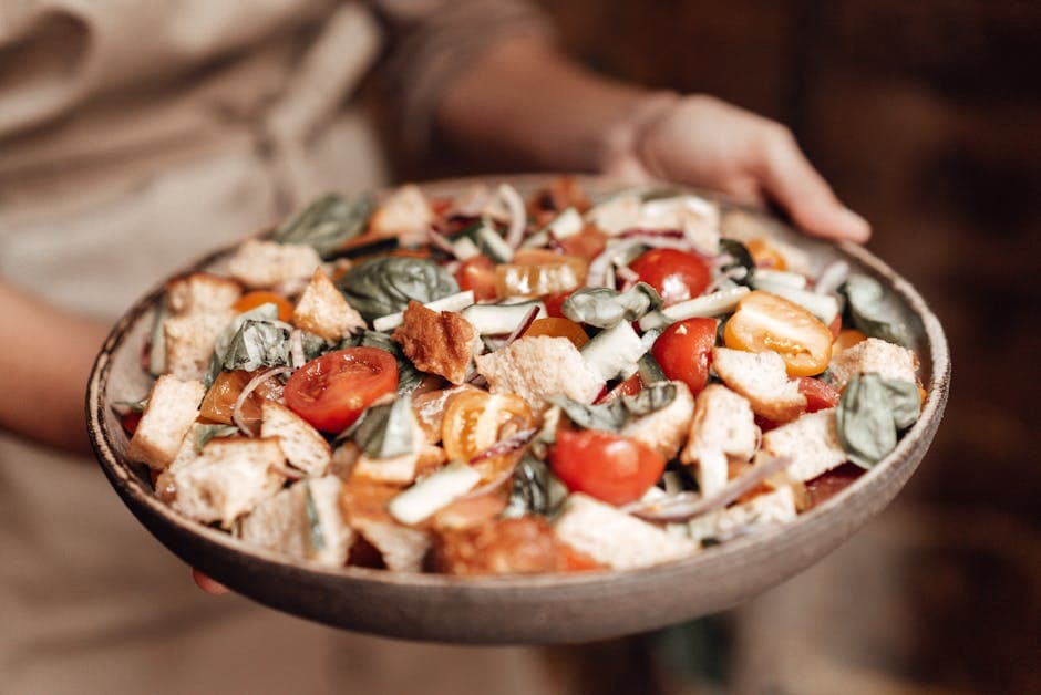 Panzanella med arvetomater, grillet mais og laks