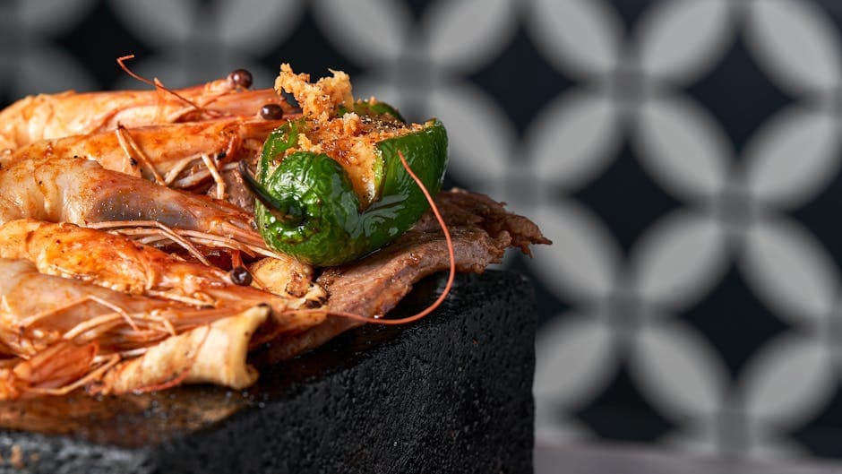 Grillet sjømat med ananas- og jalapeñosaus