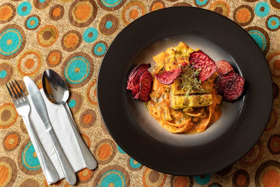 Biff- og rødbetragu med pappardelle