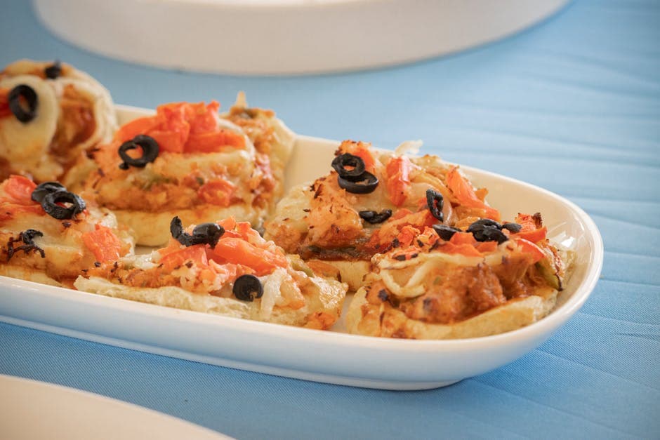 Polentapizza-biter fra grillen