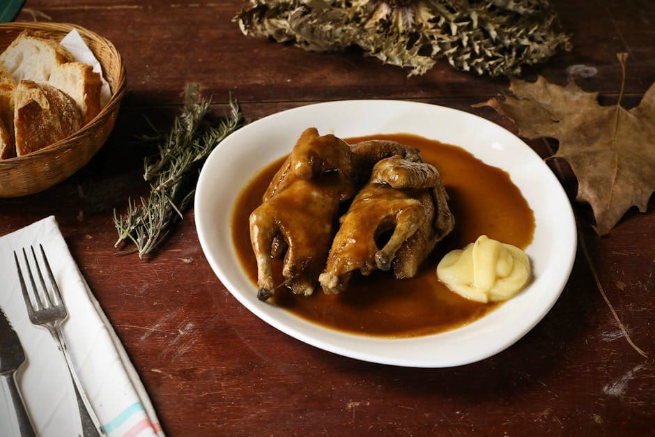 Vaktler i ancho-chili- og honningsaus