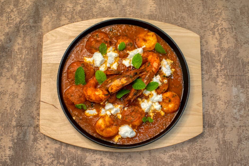 Sprø reker med kokos og gresskar-karrisaus