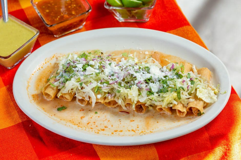 Chorizo- og potetflautas