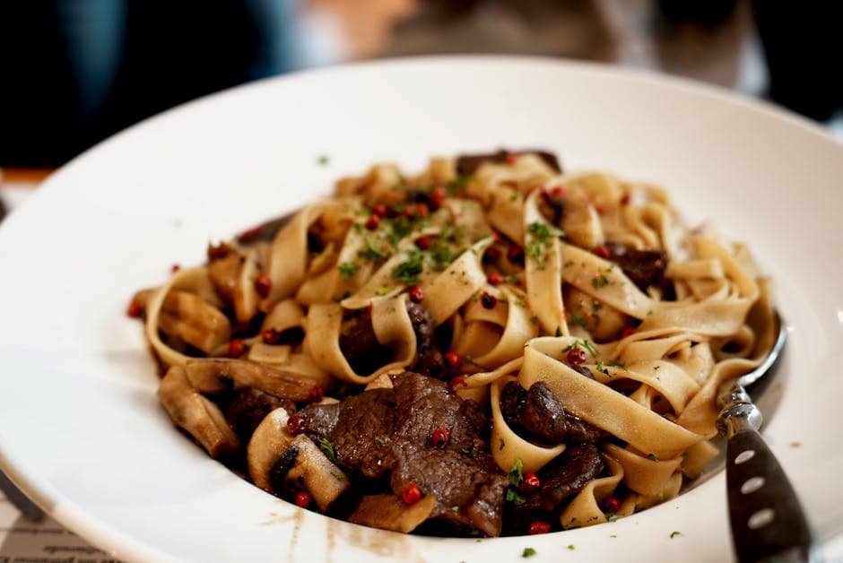 Kremet Biff Stroganoff med Hjemmelaget Pasta