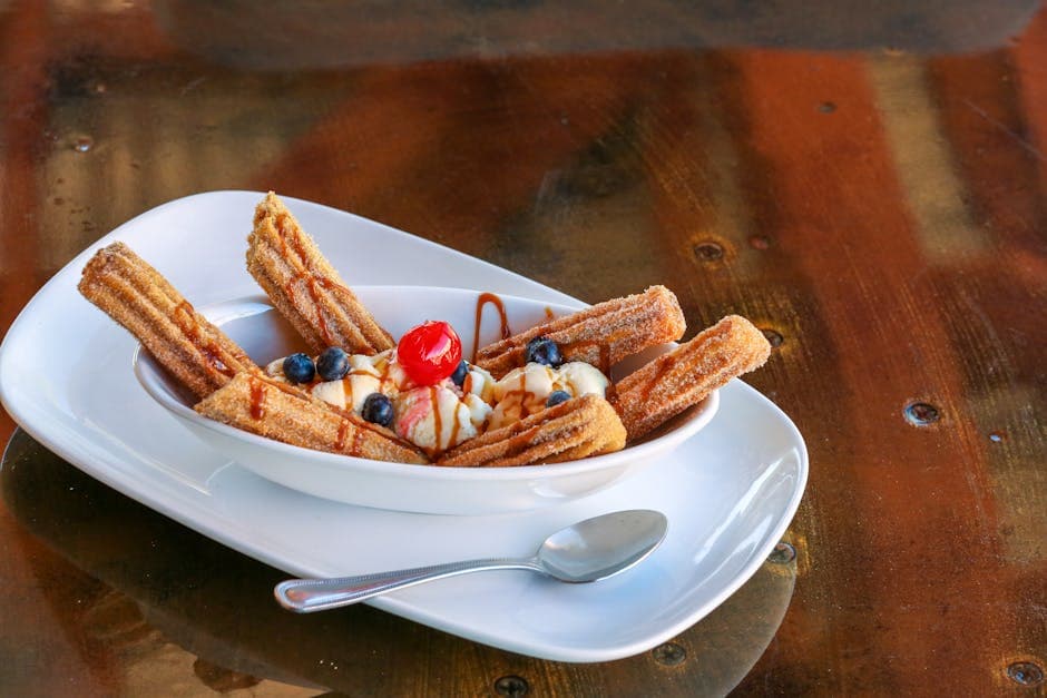 Churros med rompope-fyll