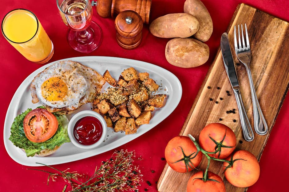 Ristet paprika- og potetpai med egg