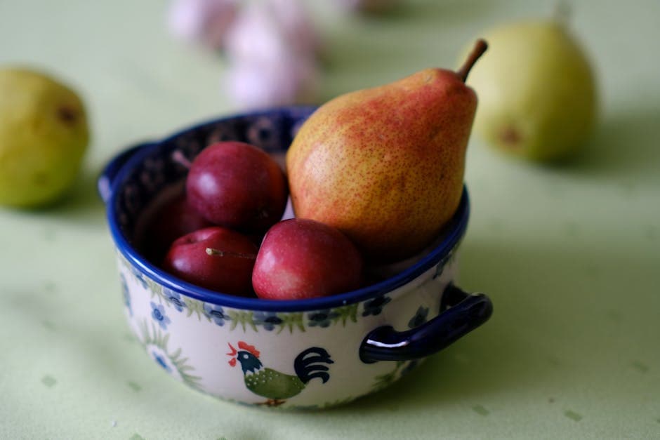 Eple-, pære- og plommekompott