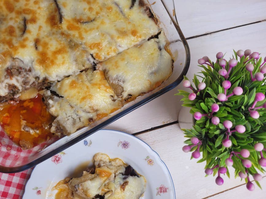 Sprø aubergine- og sopplasagne