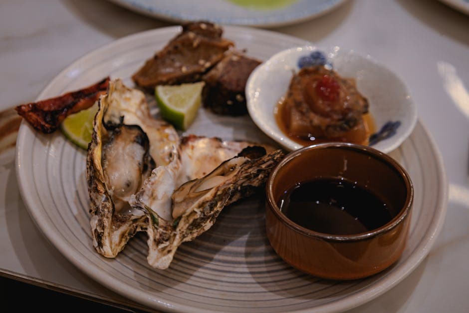 Røstede østers med kremet sjalottsaus