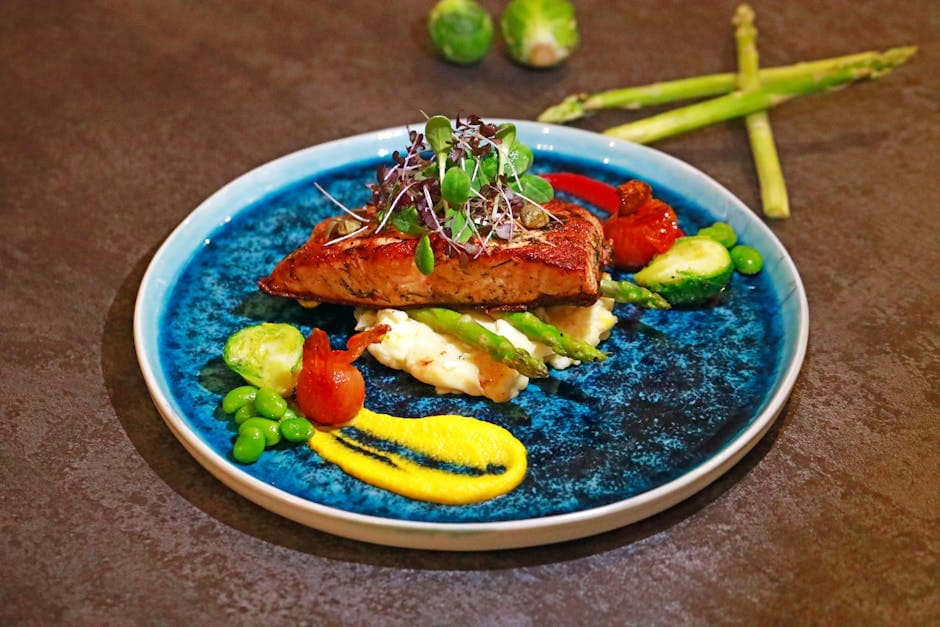 Glasert hummer med grillet asparges og hummermos