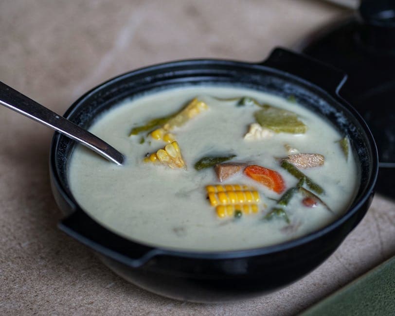 Kald mais- og kokosmelksuppe