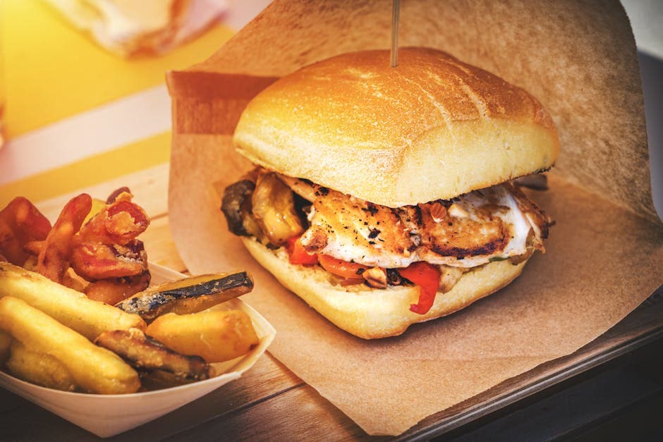 Kylling Vesuvio-sandwich med potetbåter