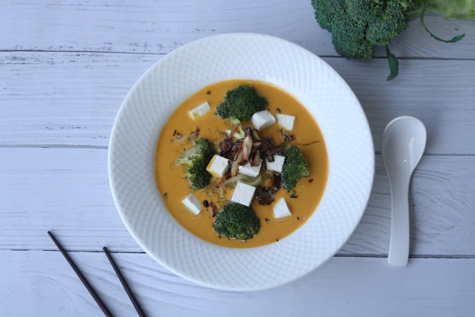 Kremet gulrot- og ingefærsuppe med tofu