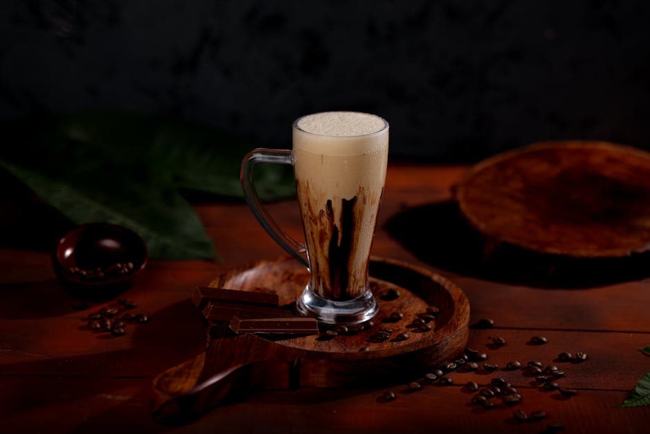 Kaffeshake med sjokolade og is